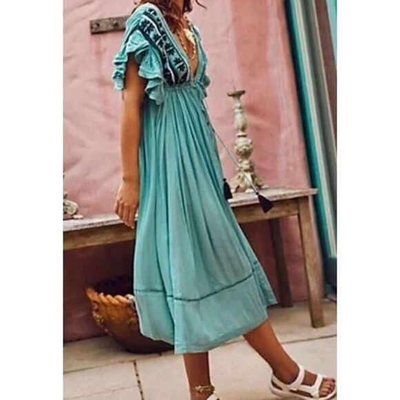 Free People Will Wait for You Embroidered Dress size xs - Picture 7 of 10